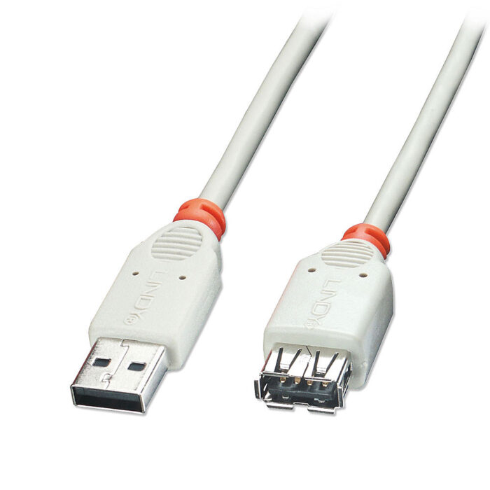 0.2m USB 2.0 Extension Cable - Type A Male to Female, Grey