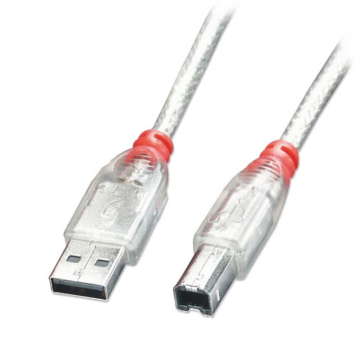 3m USB Cable - Transparent, Type A to B, USB 2.0