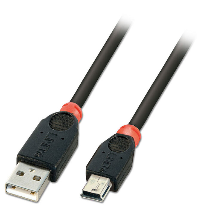 1m USB 2.0 Cable, Type A to mini B, Black