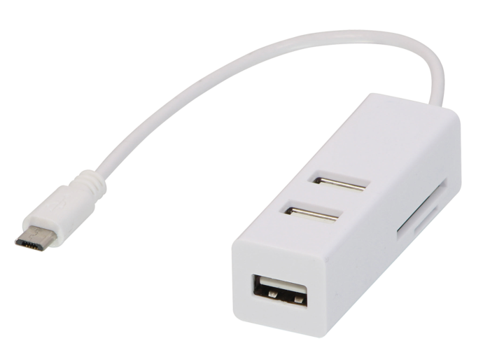 USB OTG 3 Port Hub & Card Reader