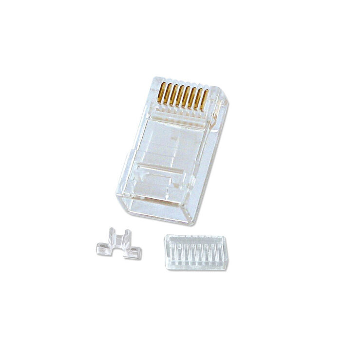 RJ-45 Male Connector, 8 Pin UTP CAT6, Pack of 10